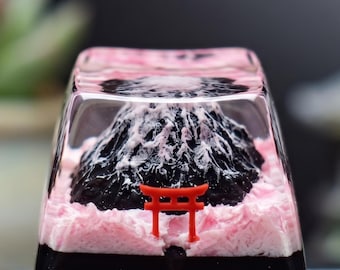 Mount Fuji, Torii-porten, körsbärsblommor – Resin-speluppställning