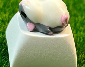 Handgemachte Hamster Tastenkappe, süße Harz Handwerker Tastenkappe, schlafenden Hamster Bauch Tastenkappe, Kawaii Mechanische Tastatur Tastenkappe, Gaming Geschenk