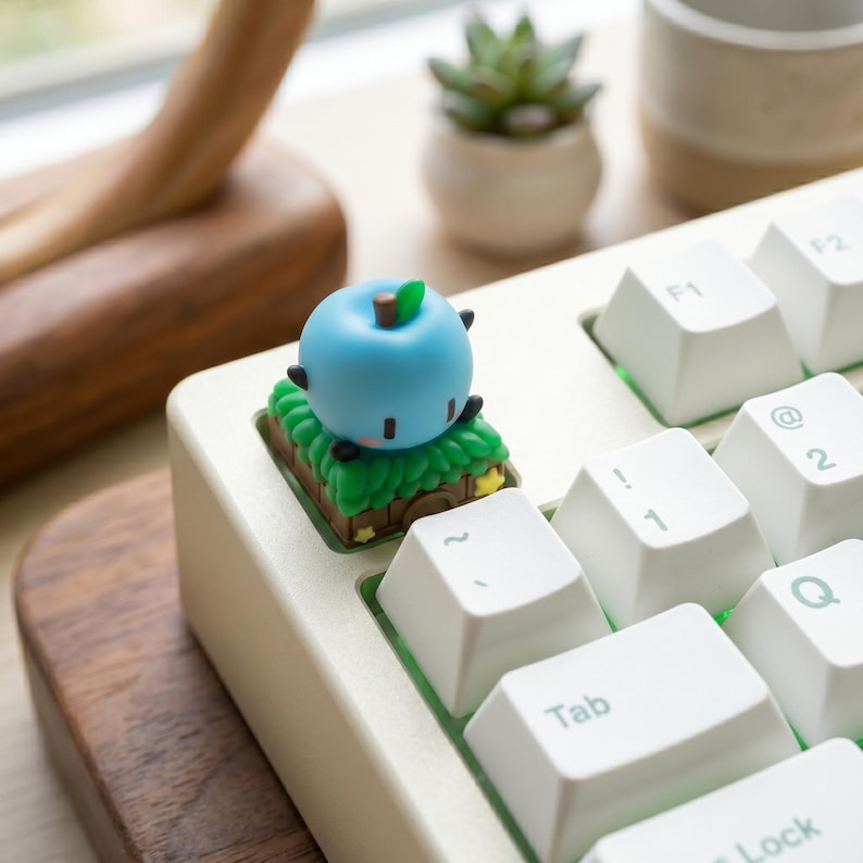 Stardew Valley Junimo Artisan Keycap för mekaniska tangentbord och spelpresent skrivbordsdekor Junimo Blue