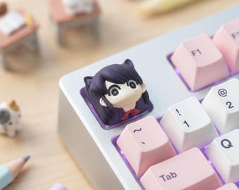 Shoko Komi Cat Ears Mechanical Switch Cap for Custom PC Build and Anime Fan Workstation Accessory