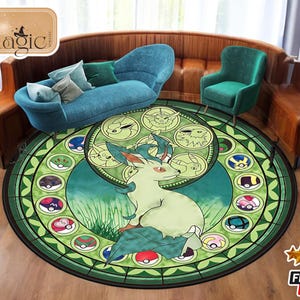 Kleurrijke cartoon HD-gedrukt rond tapijt | Zacht flanellen antislipdeken | Schattige woonkamer- en slaapkamermat | Cadeau-idee voor kinderen