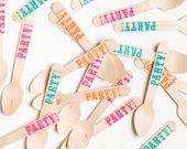 Partij - carnaval - Neon - 20 houten ijs lepels - geweldig alternatief voor Plastic gebruiksvoorwerpen