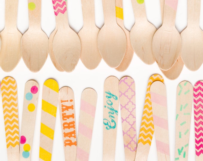 Variety Pack 20 Wooden Ice Cream Spoons bestseller Etsy