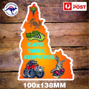 CAPPE YORK SURVIVER Aufkleber Australien Aussie Australien Top End Abenteuer vor Demenz Caravan Aufkleber Ute Wohnmobil