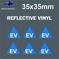 EV Reflective number plate STICKERS Licence registration product logo