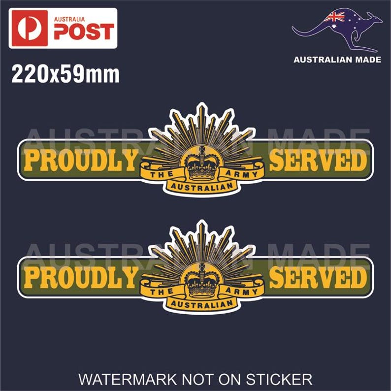 AUSTRALIAN ARMY STICKERS Proudly Served Rising Sun Soldier - Etsy
