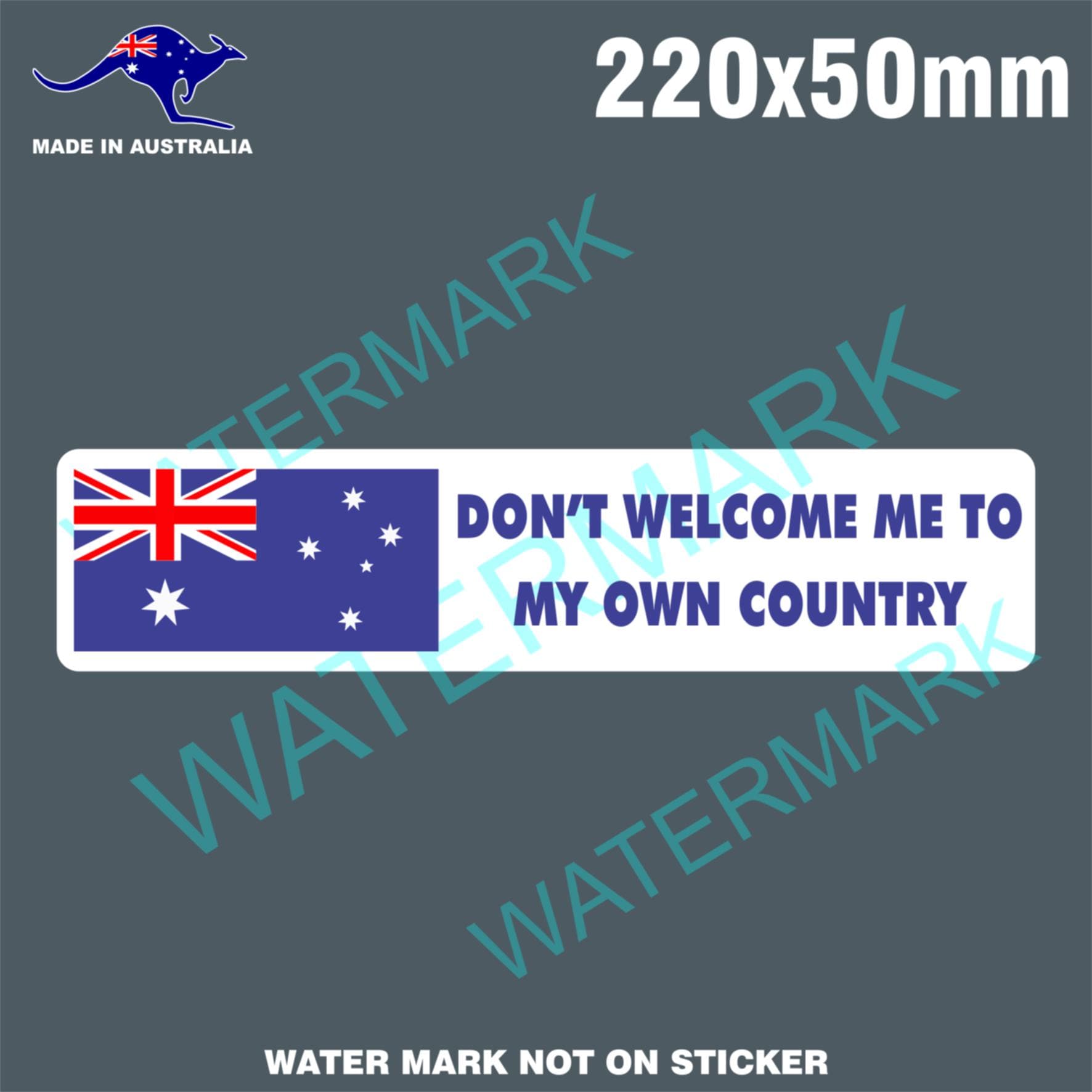 Papers Please Pegatina 'Don't Welcome To My Own Country' Australia - Vinilo, 220x50mm, Blanco Y Azul The Rolling Stones - Foto 9