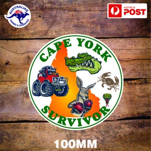 CAPPE YORK SURVIVER Aufkleber Australien Aussie Australien Top End Abenteuer vor Demenz Caravan Aufkleber Ute Wohnmobil