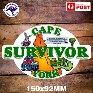 CAPPE YORK SURVIVER Aufkleber Australien Aussie Australien Top End Abenteuer vor Demenz Caravan Aufkleber Ute Wohnmobil