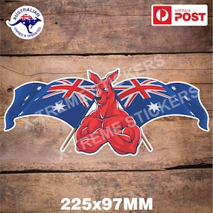 AUSTRALIA FLAG KANGAROO Sticker Aussie Australian