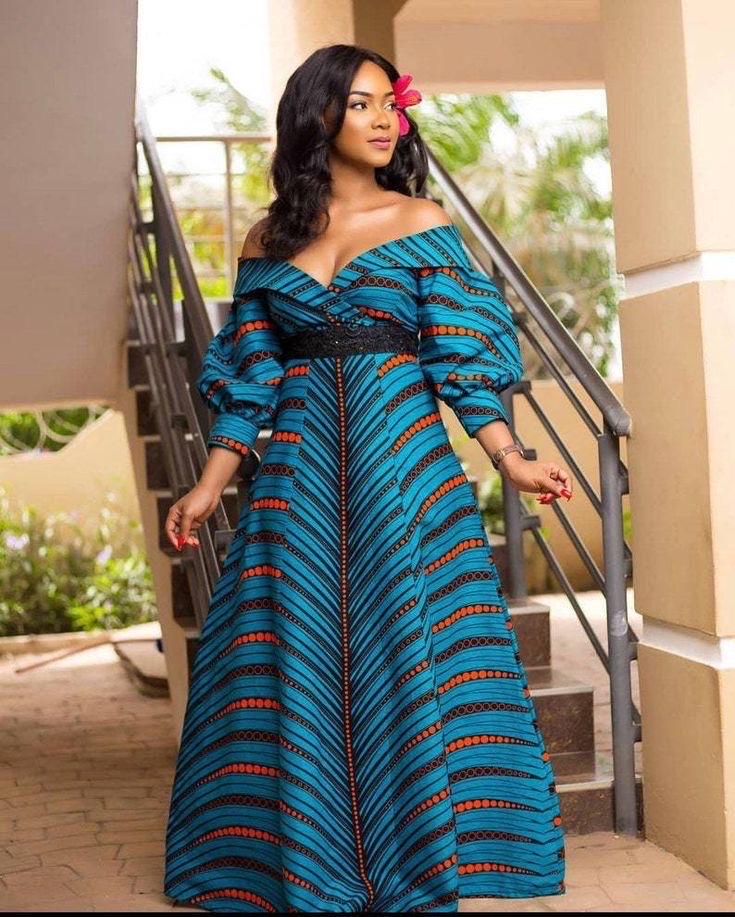 Buy African off Shoulder Dress Online In India India - Main Image