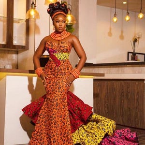 African dress/African womens dress/Prom dress/Wedding gown/Ball dress/Handmade dress/African fashion/Maxi dress/African theme dress/
