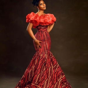African dress/African womens dress/Ankara dress/Prom dress/Wedding dress/fit and flare/African fashion/fitted gown/African theme dress/black