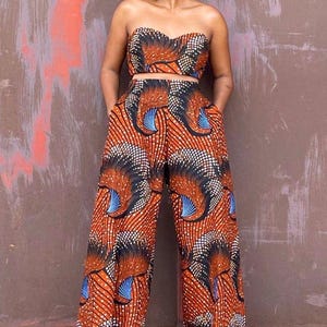 Palazzo /Ankara dress/Prom dress/women pants /women trouser/African fashion/Maxi pants /Ankara pantsuit dress for black women/pantsuit