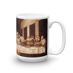 Mug, The Last Supper, coffee art, painted with coffee, coffee cup, large mug, coffee lover gift, coffee painting