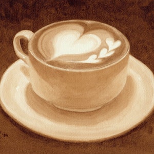 Kaffee-Kunst, Herz Latte, bemalt mit nur Kaffee, Latte Kunst, Latte, Herz, Espresso, Liebe