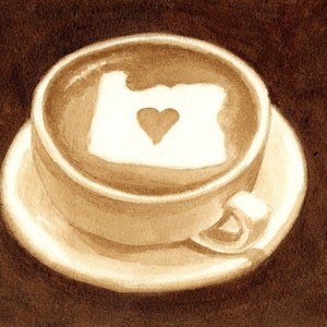 coffee art, painted with coffee, latte art, latte, heart, espresso, love, Oregon