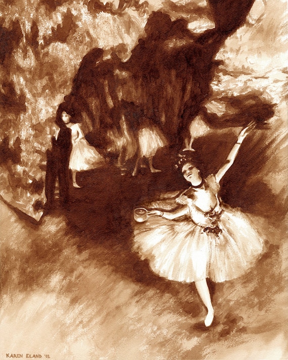 Coffee Art Prima Ballerina Painted Using Only Coffee Degas Etsy