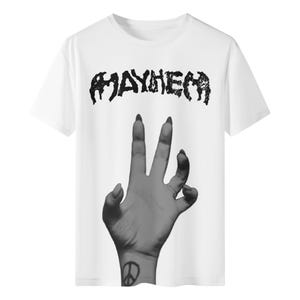 Lady Gaga Mayhem Hand Paws Up White Unisex T-Shirt Tee - Lady Gaga Merch, Lady Gaga Gift, Little Monsters, Mother Monster, Mayhem Album