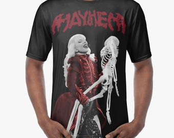 LG Mayhem Black Red Skeleton Dance Unisex T-Shirt - Little Monsters, Mayhem Merch, Mayhem Ball, Concert Apparel, Music Apparel