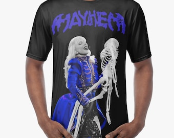 LG Mayhem Black Blue Skeleton Dance Unisex T-Shirt - Little Monsters, Mayhem Merch, Mayhem Ball, Concert Apparel, Music Apparel