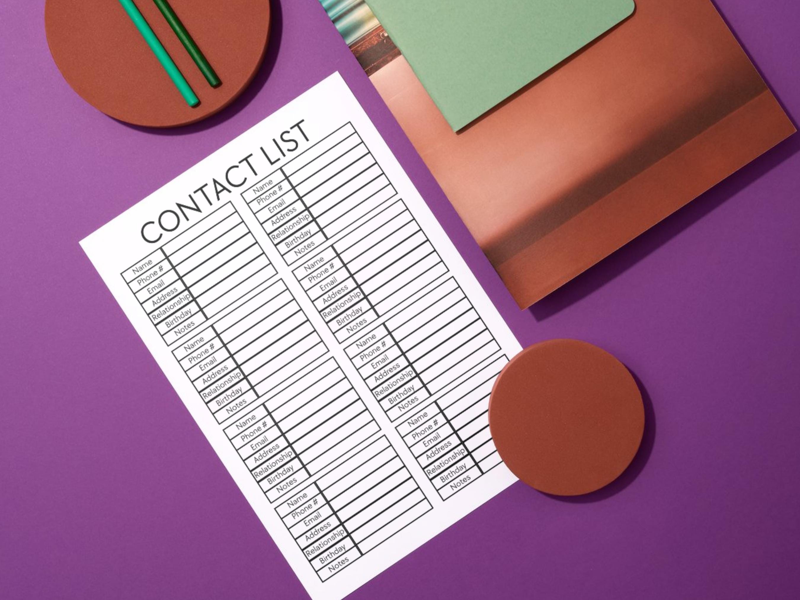 Contact List Manager, Client Tracker Sheet, Birthday Reminder ...
