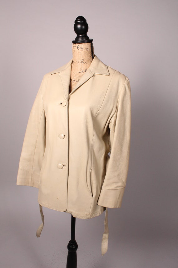 40s 50s Jacket //  Vintage 40s 50s Bone Bisque Le… - image 6