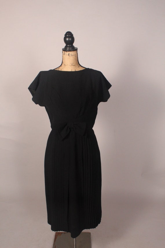 Vintage 50s 60s Dress,   Vintage Black Dress,  Vi… - image 2