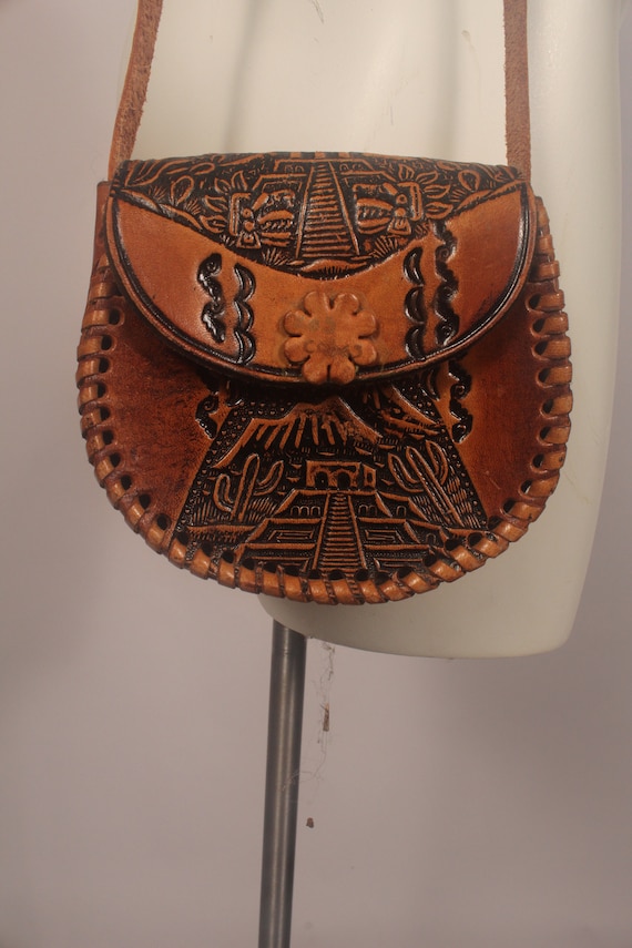 Vintage Tooled Leather Purse Los Cabos Mexico