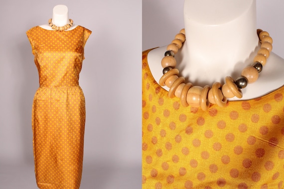 50s 60s Dress //  Vintage 50s 60s Reversible Yell… - image 1