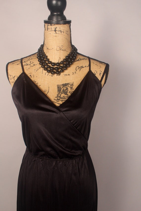 Vintage 70s Black Nightgown by Cinandre Leisure L… - image 3