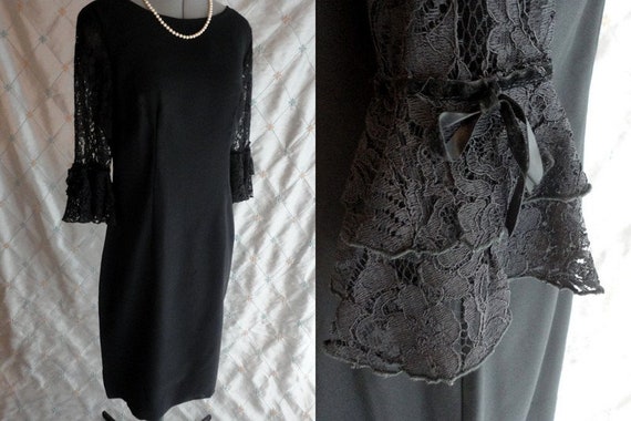 Vintage 50s 60s Dress // Vintage 50s 60s Black Ra