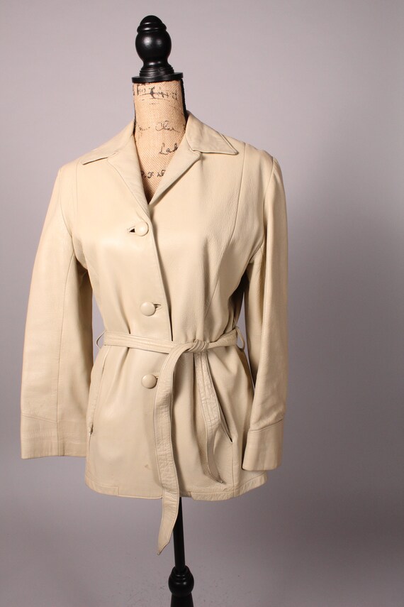 40s 50s Jacket //  Vintage 40s 50s Bone Bisque Le… - image 2