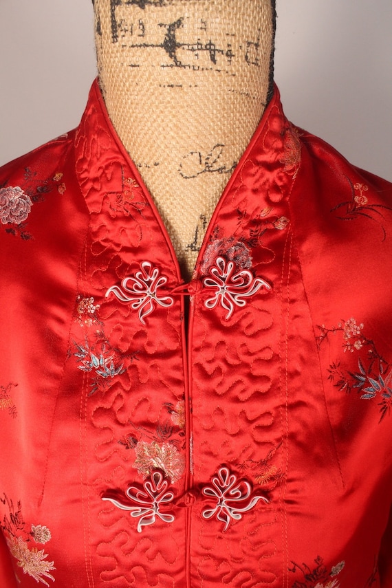 Vintage Asian Jacket, Embroidered Jacket, Satin j… - image 4