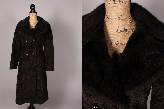 Vintage 60s 70s Coat //  Vintage 60s 70s Brown Fa… - image 1