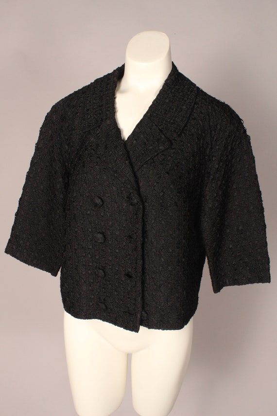 50s Bolero //  Vintage 50s Black Ribbon Bolero Ja… - image 2