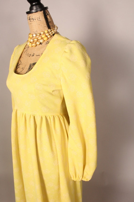 Vintage 60s Maxi Dress, Vintage Yellow Maxi Dress… - image 6