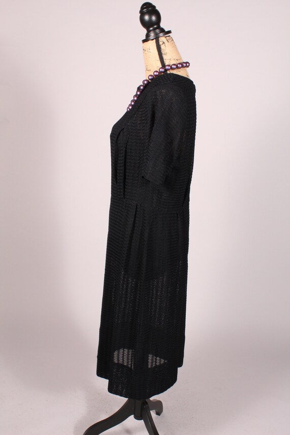 50s 60s Dress //  Vintage 50s 60s Black Semi-Shee… - image 8