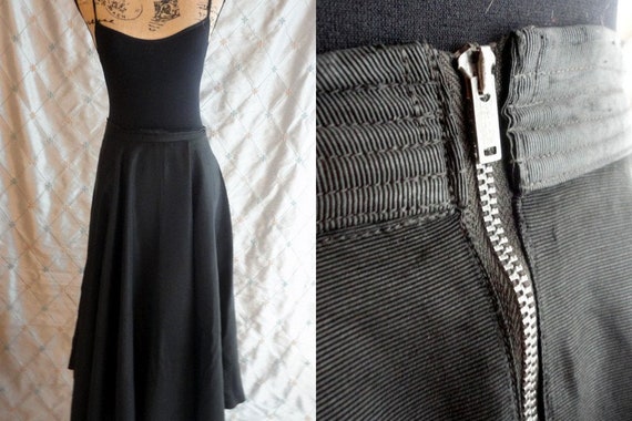 20s 30s Skirt // Vintage 20s 30s Black Maxi Skirt