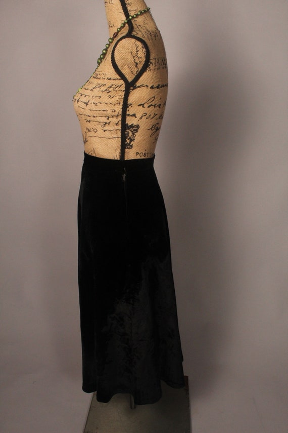 Vintage 50s Skirt,  Vintage 50s Black Silk velvet… - image 6