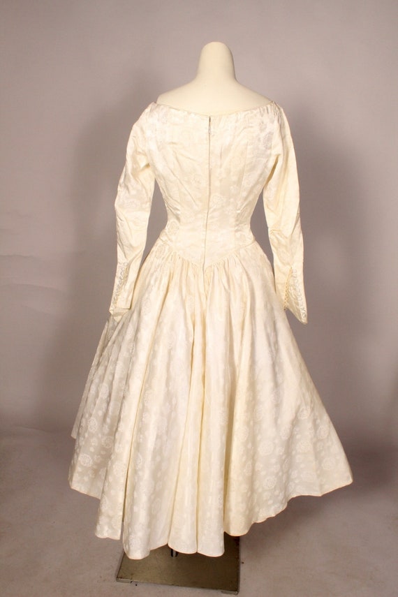50s Dress, 50s Ivory Dress, 50s Short Wedding Dre… - image 10