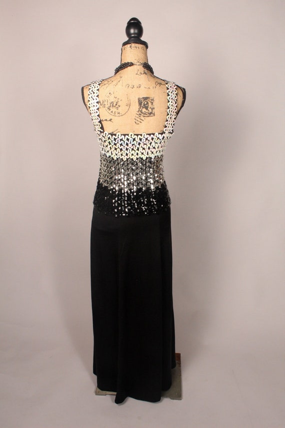 70s 80s Sequin & Poly Maxi Dress,  Vintage Sequin… - image 8