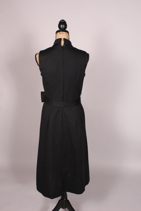 60s 70s Dress //  Vintage 60s 70s Black Dress wit… - image 9