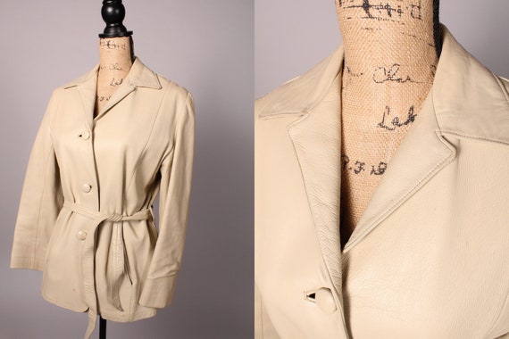 40s 50s Jacket // Vintage 40s 50s Bone Bisque Lea