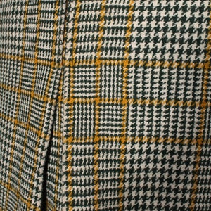 Vintage 60-tals grön rutig minikjol från Scaasi för Lortogs, storlek S, midja 64 cm bild 9