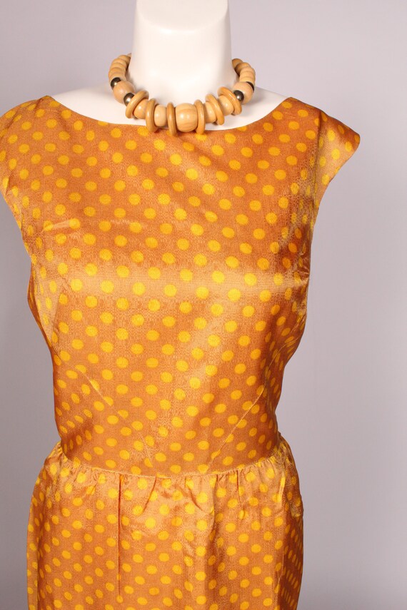 50s 60s Dress //  Vintage 50s 60s Reversible Yell… - image 5