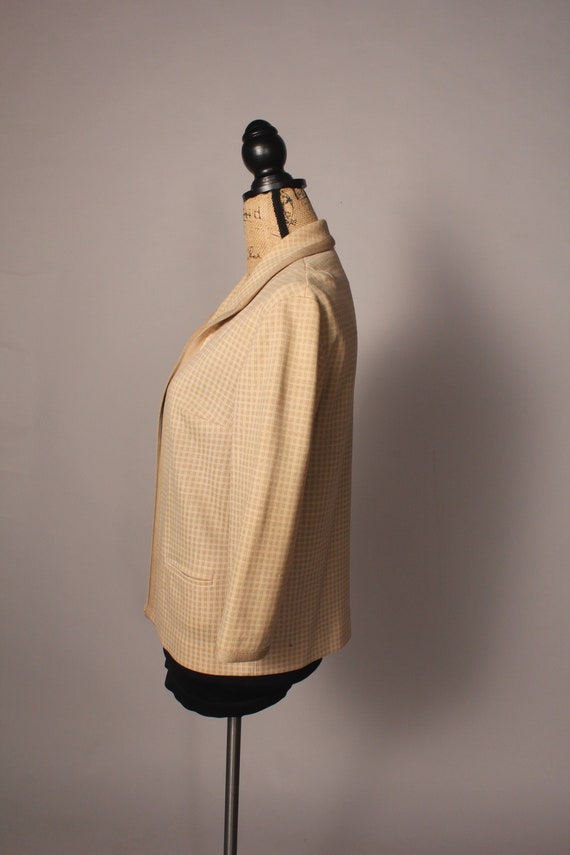 60s Jacket //  Vintage 60s Tan Check Light Wool J… - image 8