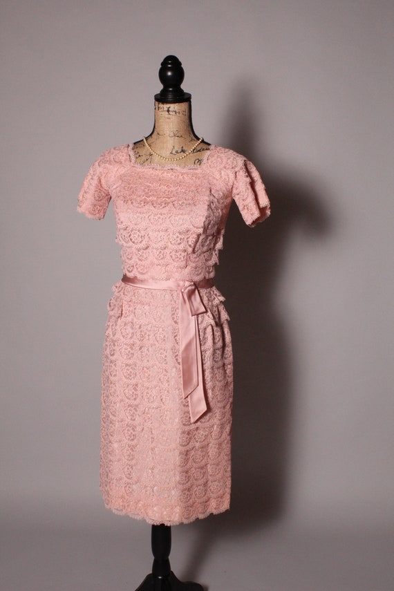 50s Dress //  Vintage 50's Pink Lace Dress by DuB… - image 2