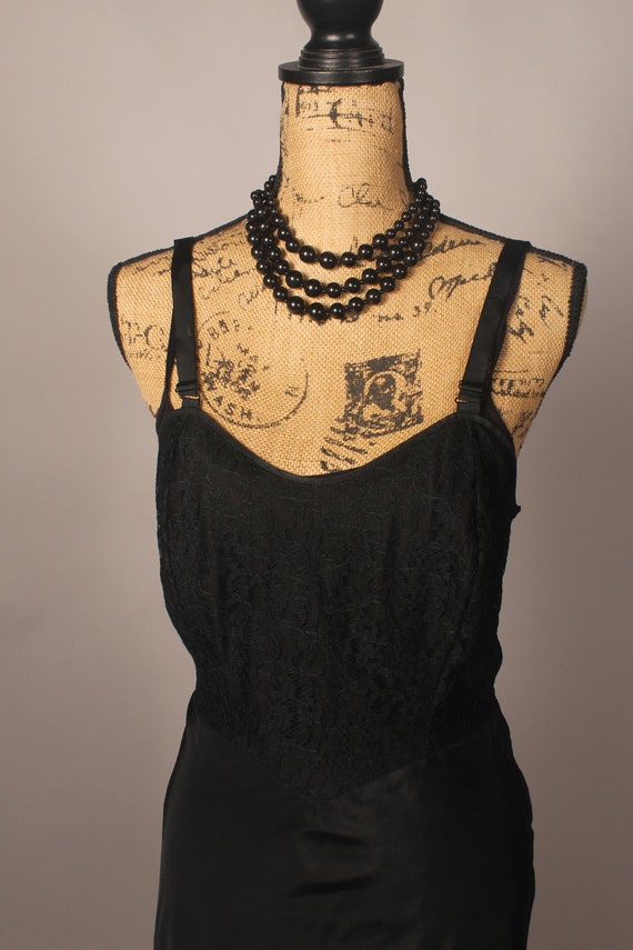 Vintage 50s 60s Black Dress Slip by Barbizon Sauc… - image 3