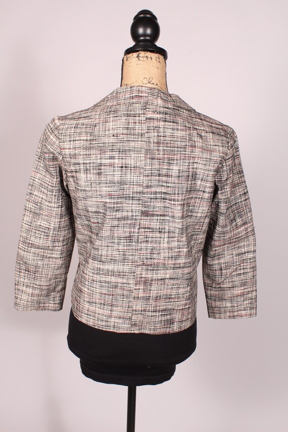 50s Blazer //  Vintage 50s Gray Black Red Fine Ch… - image 5